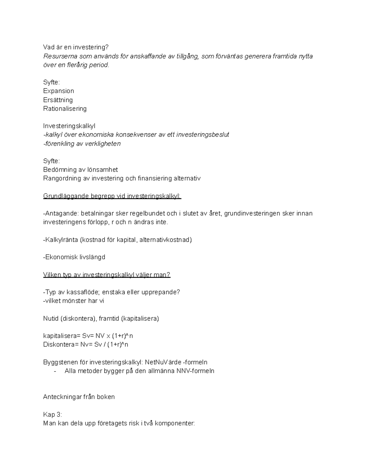 Finansiell Planering och ekonomisk analys - Vad är en investering ...