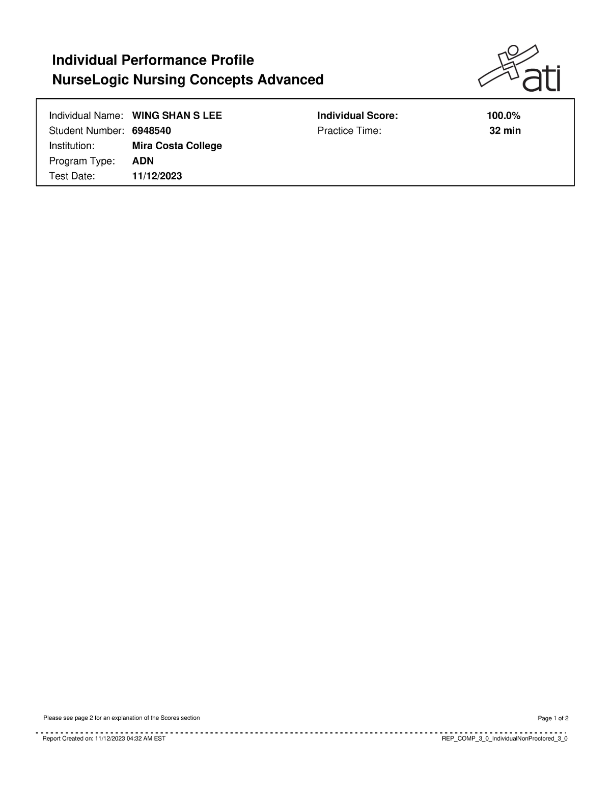 Nurse Logic Nursing Concepts Advanced Individual Performance Profile Nurselogic Nursing