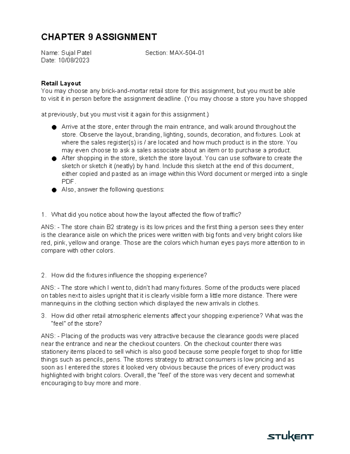Chapter+9+Assignment%281%29 - CHAPTER 9 ASSIGNMENT Name: Sujal Patel ...