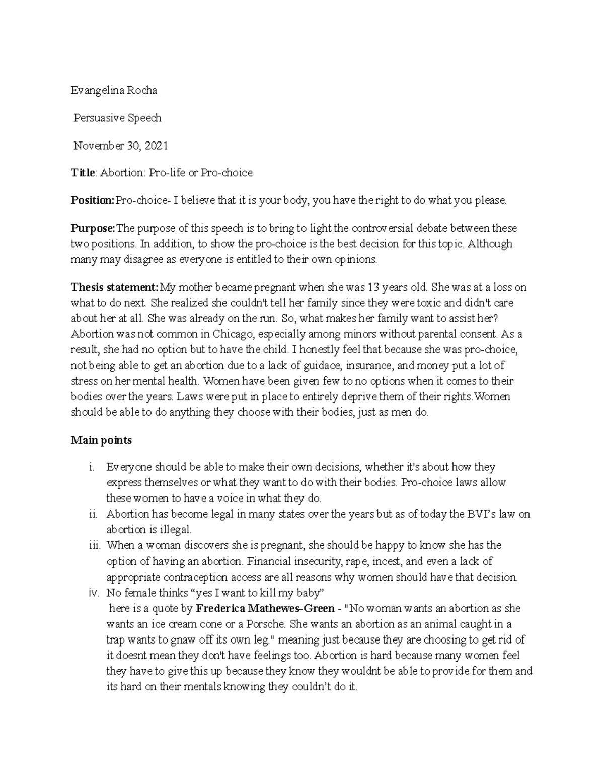 persuasive finals - Evangelina Rocha Persuasive Speech November 30 ...