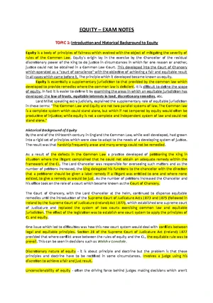 Equity tutorial notes - LW3305 LAW OF EQUITY: TRUSTS TUTORIAL NO 2 ...