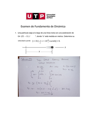 S10 - Pc2 Dinámica Ingeniería Mecánica - DINAMICA (100000I76N) Segunda ...