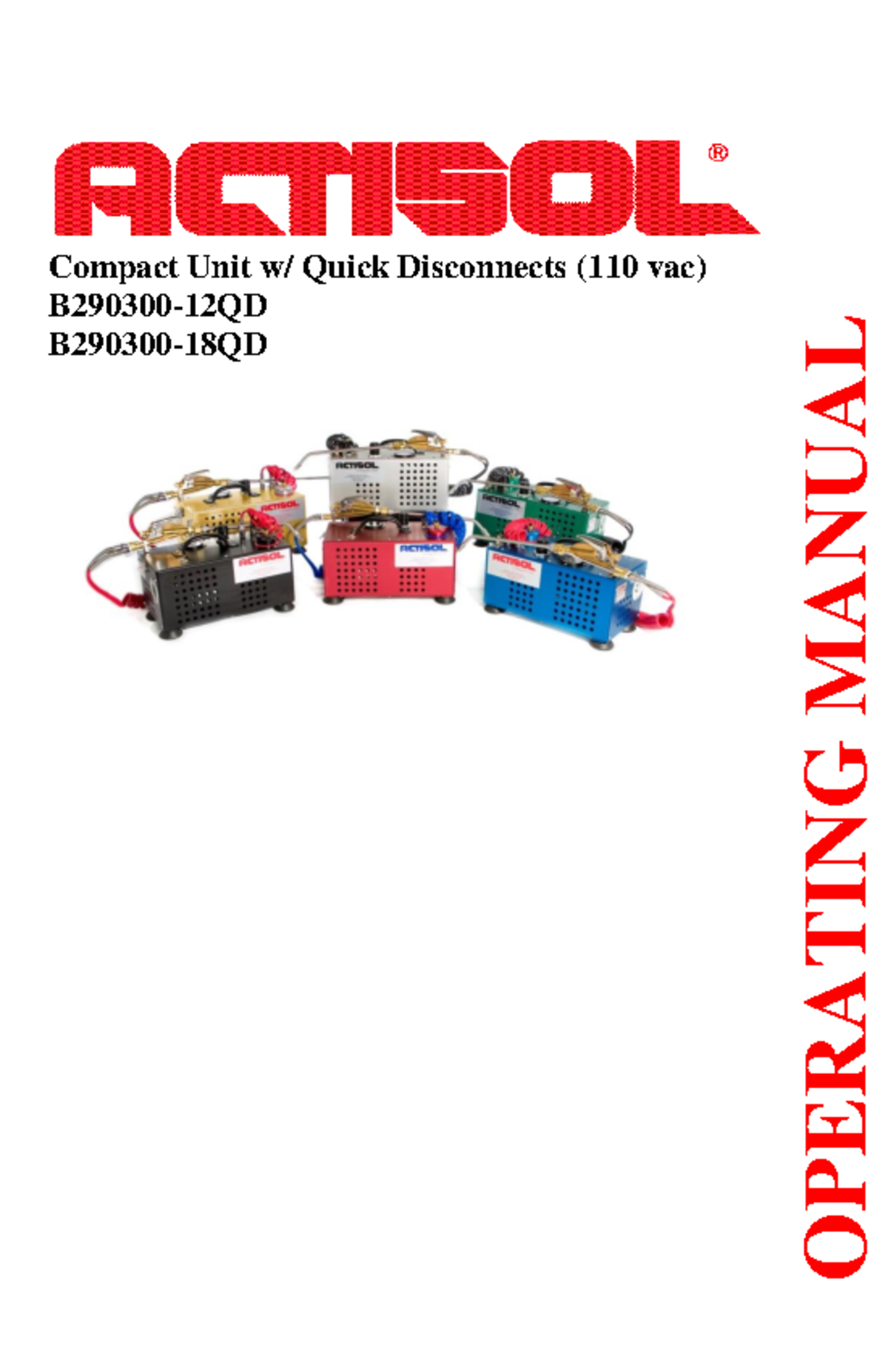 Refacciones actisol - Compact Unit w/ Quick Disconnects (110 vac ...