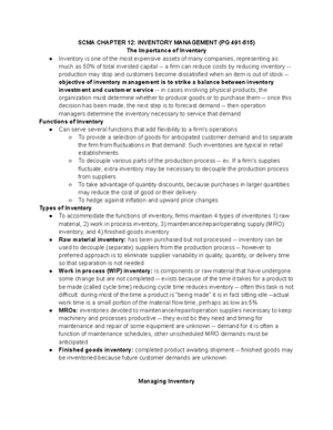 SCMA 331 Chapter 9 Notes - SCMA CHAPTER 9: LAYOUT STRATEGIES Strategic ...