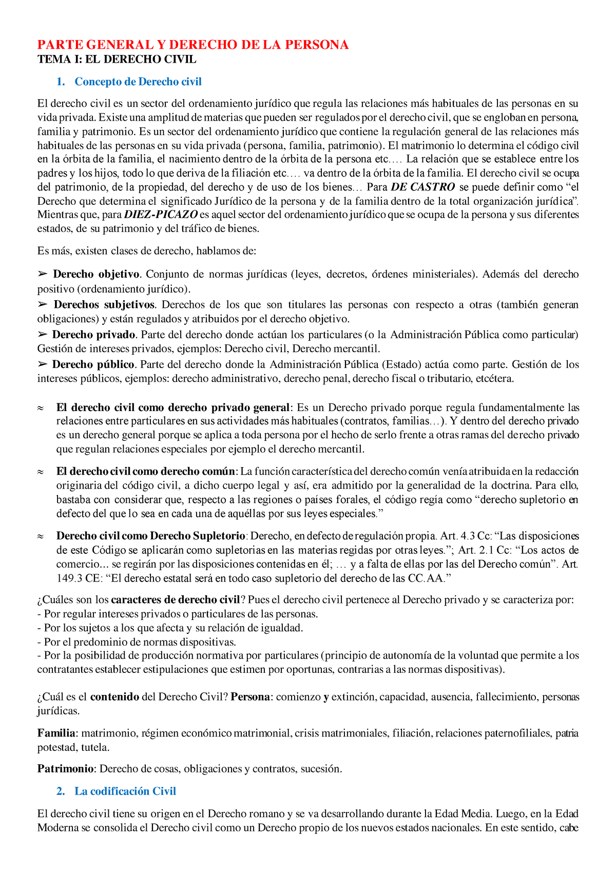 Lección 1 Completa Apuntes Del Manual Ulpgc Tema I El Derecho Civil 1 Concepto De Derecho 7540