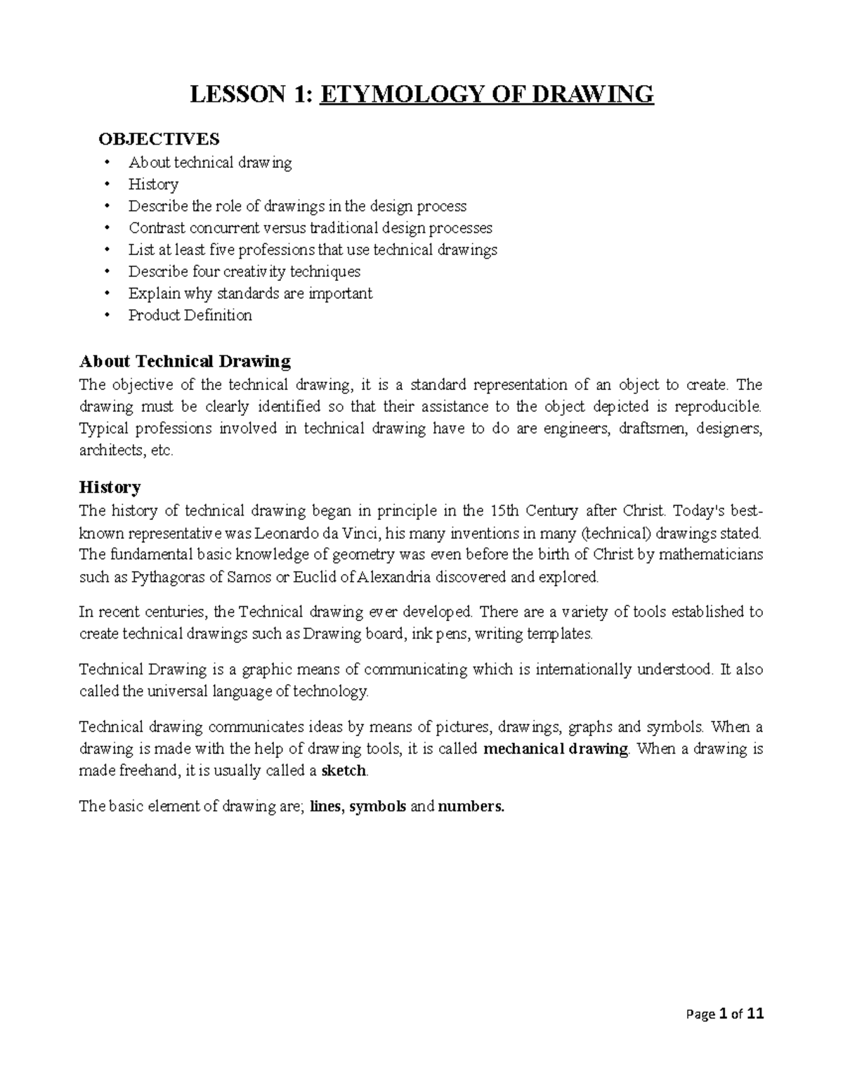 01. Language FOR Design JOB C LESSON 1 ETYMOLOGY OF DRAWING