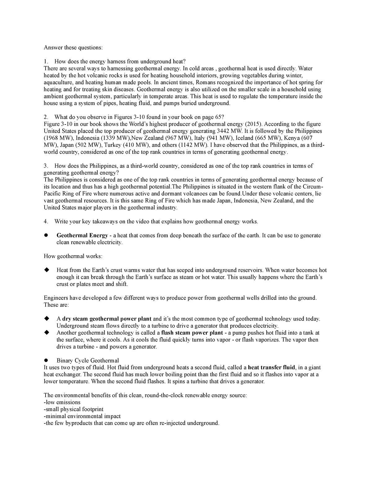 geothermal energy geography essay