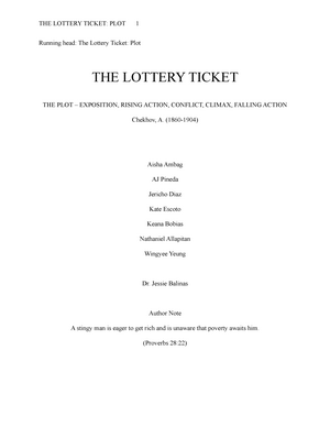 the lottery ticket anton chekhov sparknotes