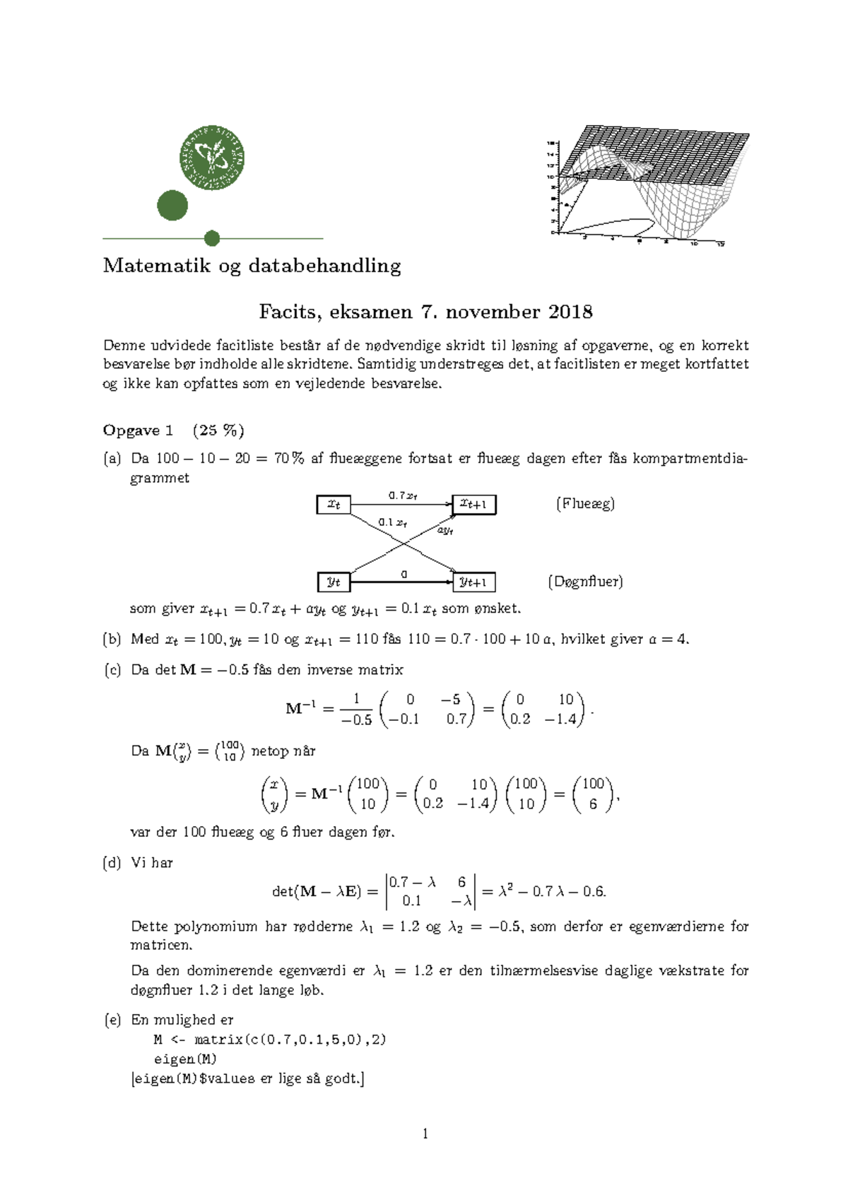 Facits Til Eksamen, 7. November 2018 - 0 2 4 6 8 10 12 14 16 5 10 X 246 ...