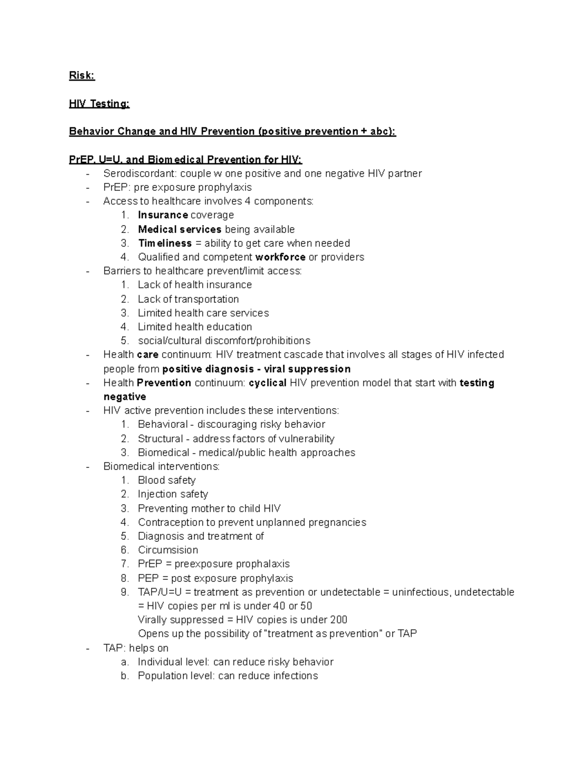 AIDS Final notes - AIDS Fundamentals, Dr. Gideonse and Dr. Tenner ...