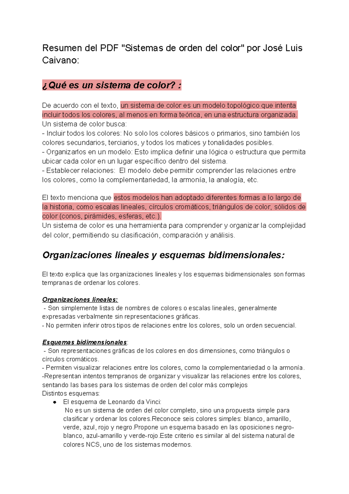 Lv color resumen - Resumen del PDF 