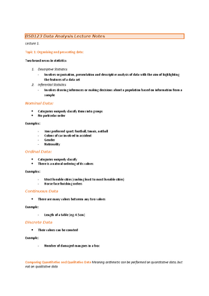 Data Analysis Study Notes - Data Analysis Mega Study Document Hey guys ...