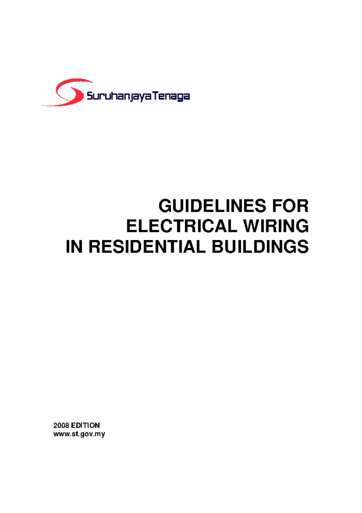 Suruhanjaya Tenaga Guidelines For Electrical Wiring In Residential