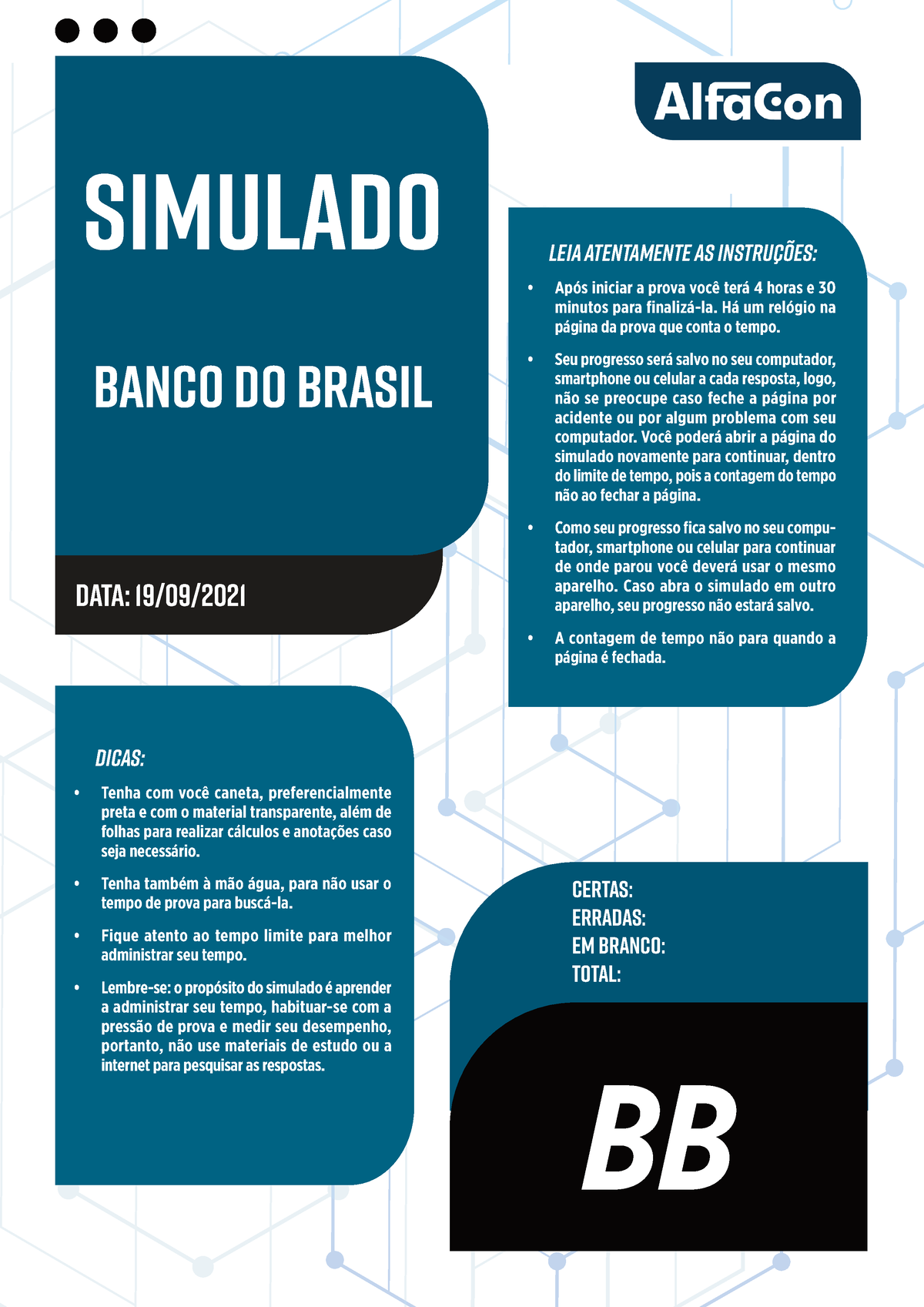 Simulado Banco Do Brasil - LEIA ATENTAMENTE AS INSTRUÇÕES: Após Iniciar ...