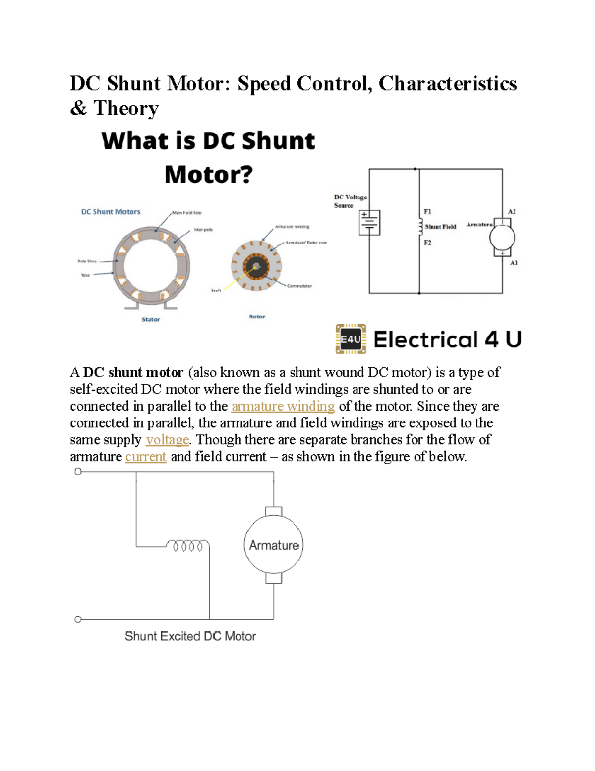 dc-shunt-motor-since-they-are-connected-in-parallel-the-armature-and