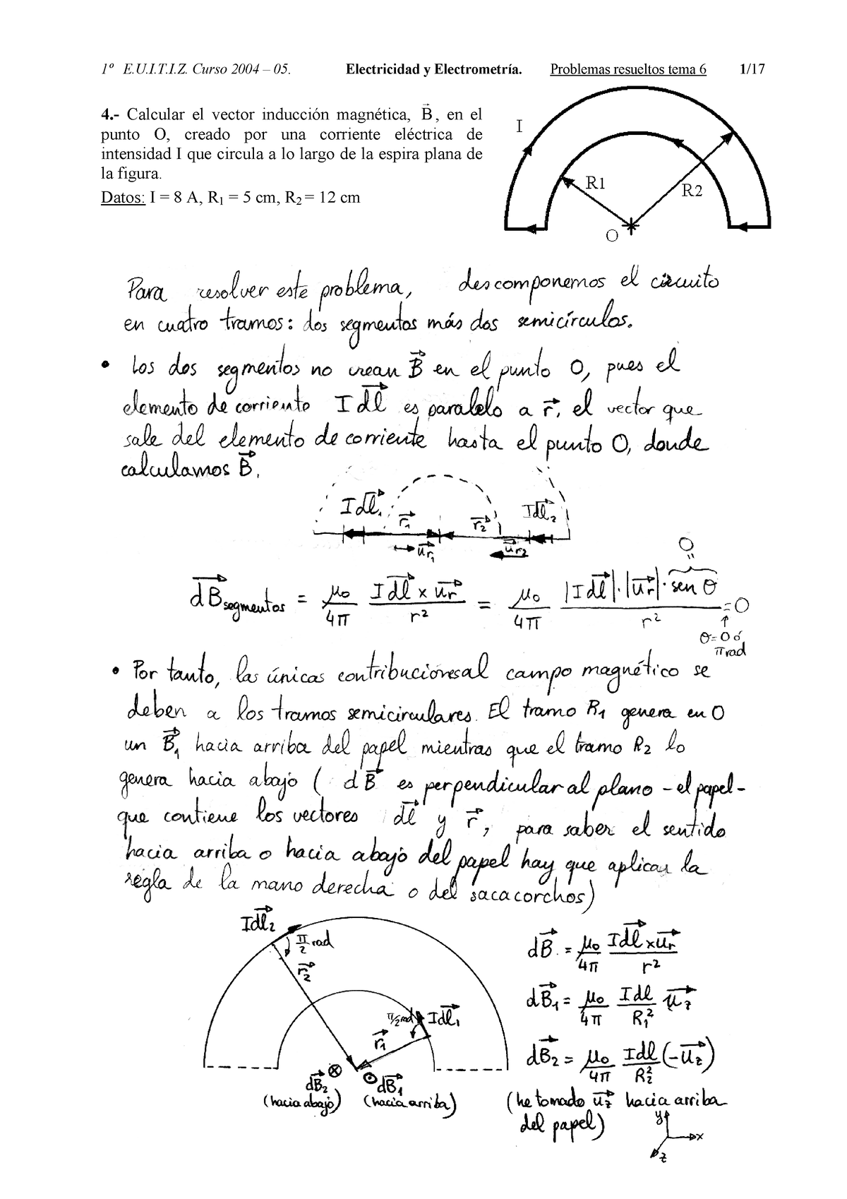 T6 Resueltos Campo Magnetico - 1º E.U.I.T.I. Curso 2004 – 05 ...