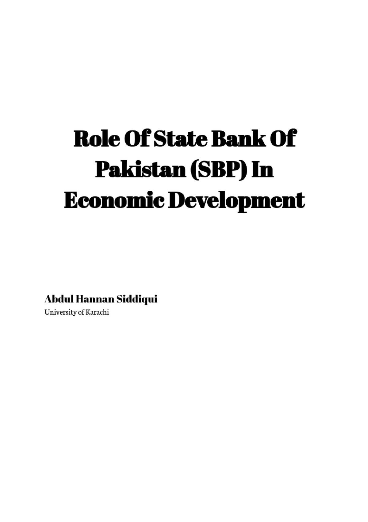 Role Of SBP In Economic Development.docx - Google Docs - Development ...