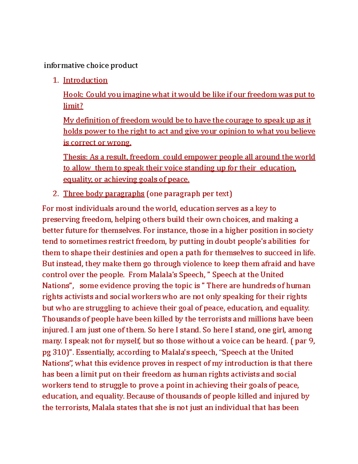 Copy of Informative Summative - informative choice product 1 ...