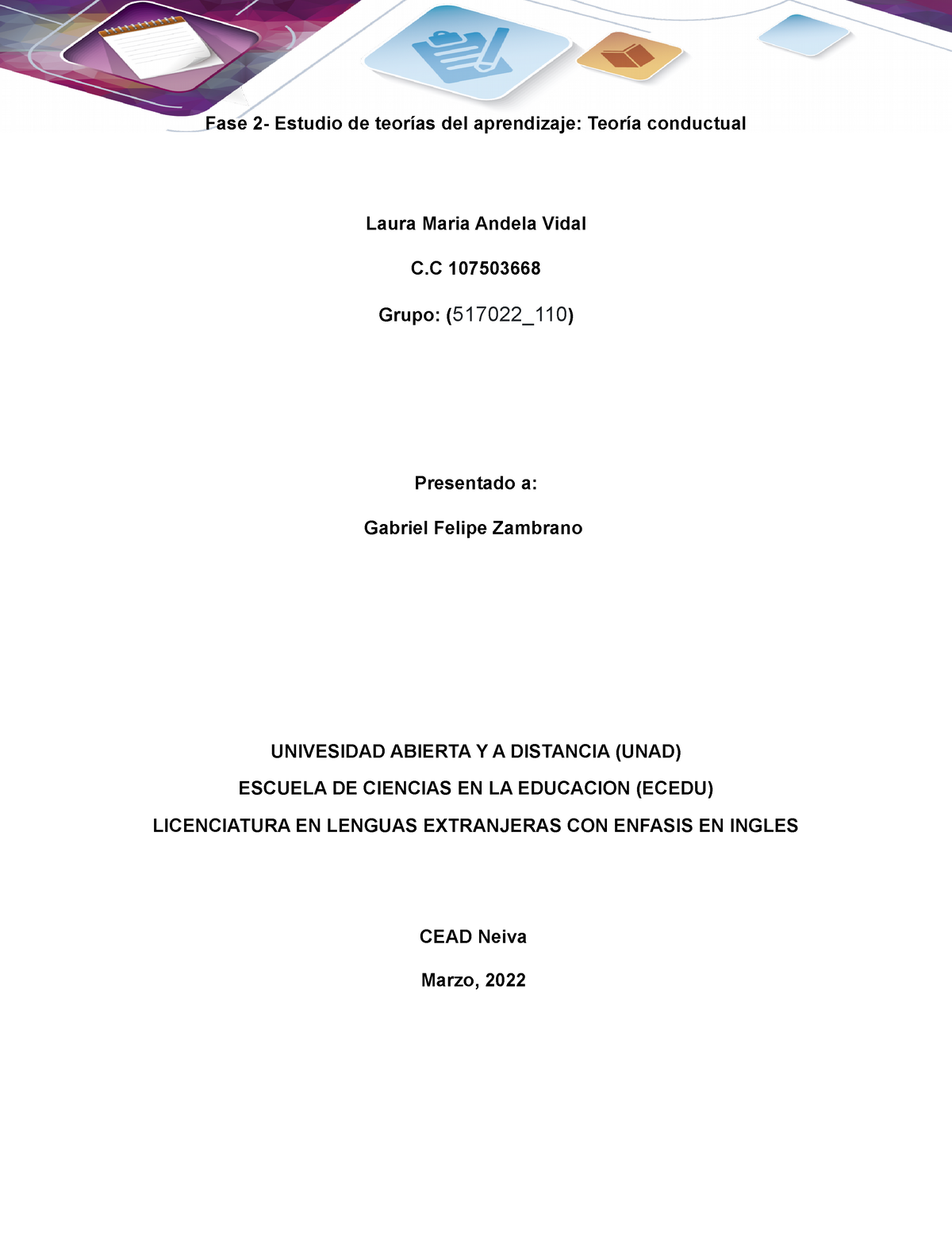 Teorias Del Aprendizaje 2 - Fase 2- Estudio De Teorías Del Aprendizaje ...