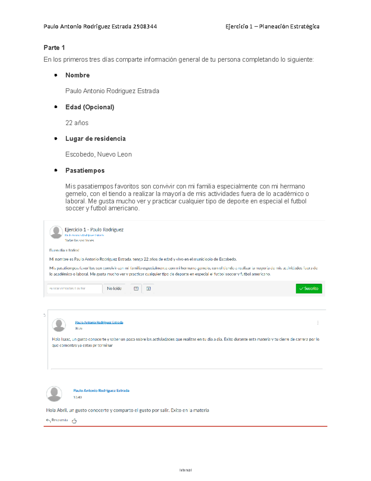 Ejercicio 1 - Planecion Estrategica primera actividad de la materia ...