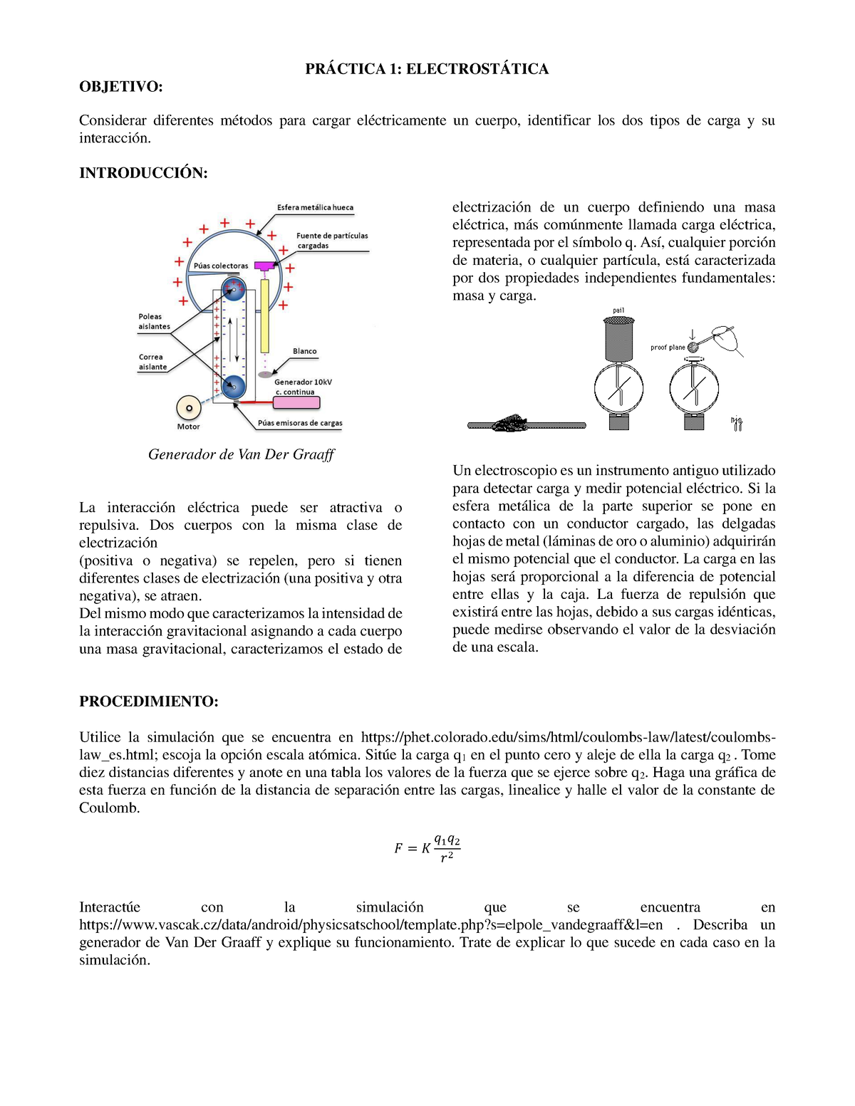 1 Guia Electrostática Simulación 2 - PRÁCTICA 1: ELECTROSTÁTICA ...