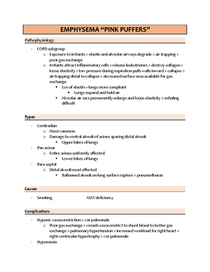 Notes- PULM Edema - Pulmonary edema Pathophysiology Buildup of fluid ...