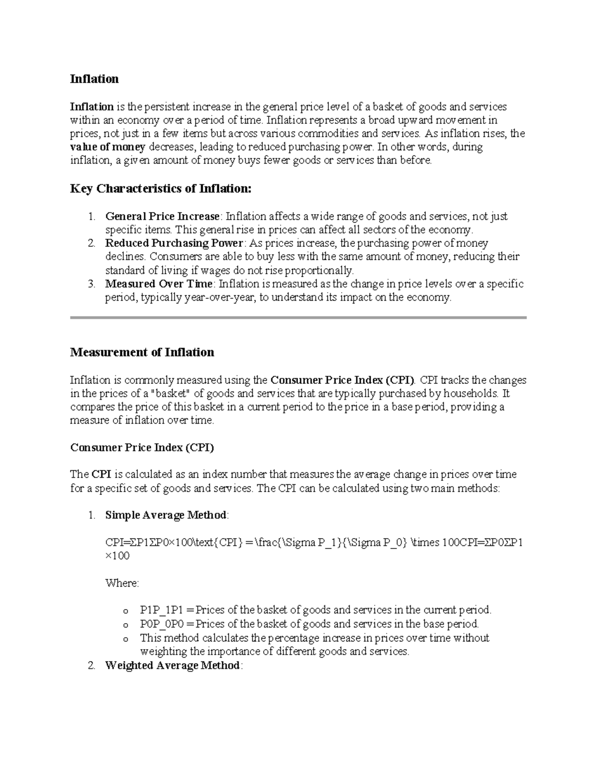Inflation - Cost Accounting - Inflation Inflation is the persistent ...