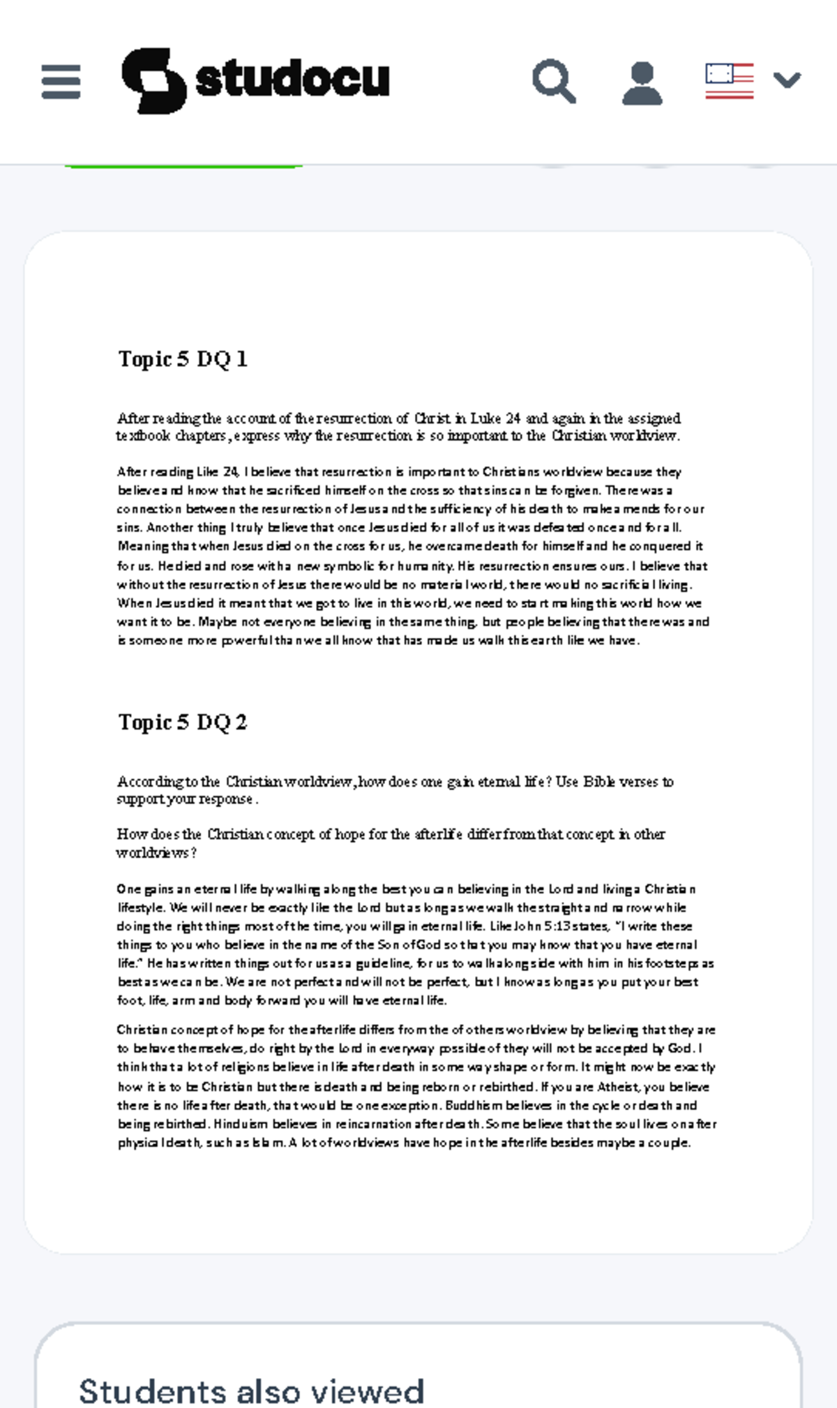 Topic 5 DQ 1-2 - Topic 5 DQ 1 After reading the account of the ...