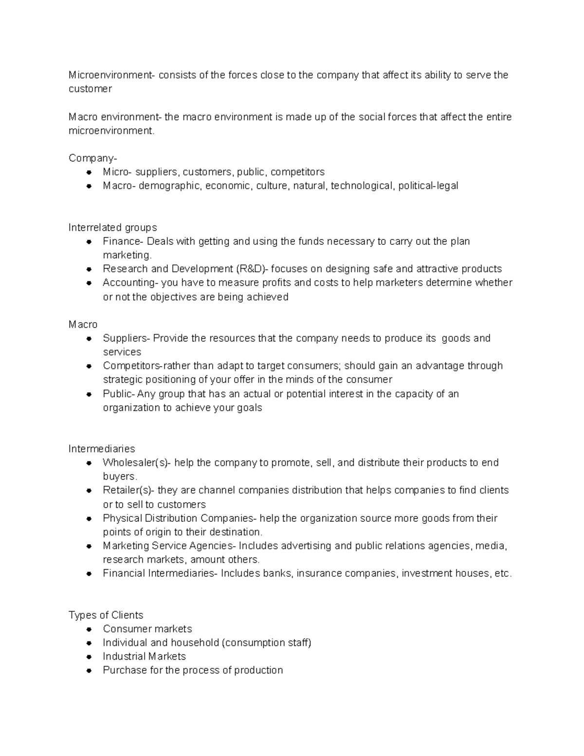 Marketing Enviroment - Microenvironment- consists of the forces close ...