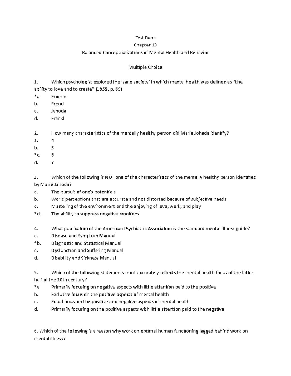 Ch13 practice Q - Test Bank Chapter 13 Balanced Conceptualizations of ...
