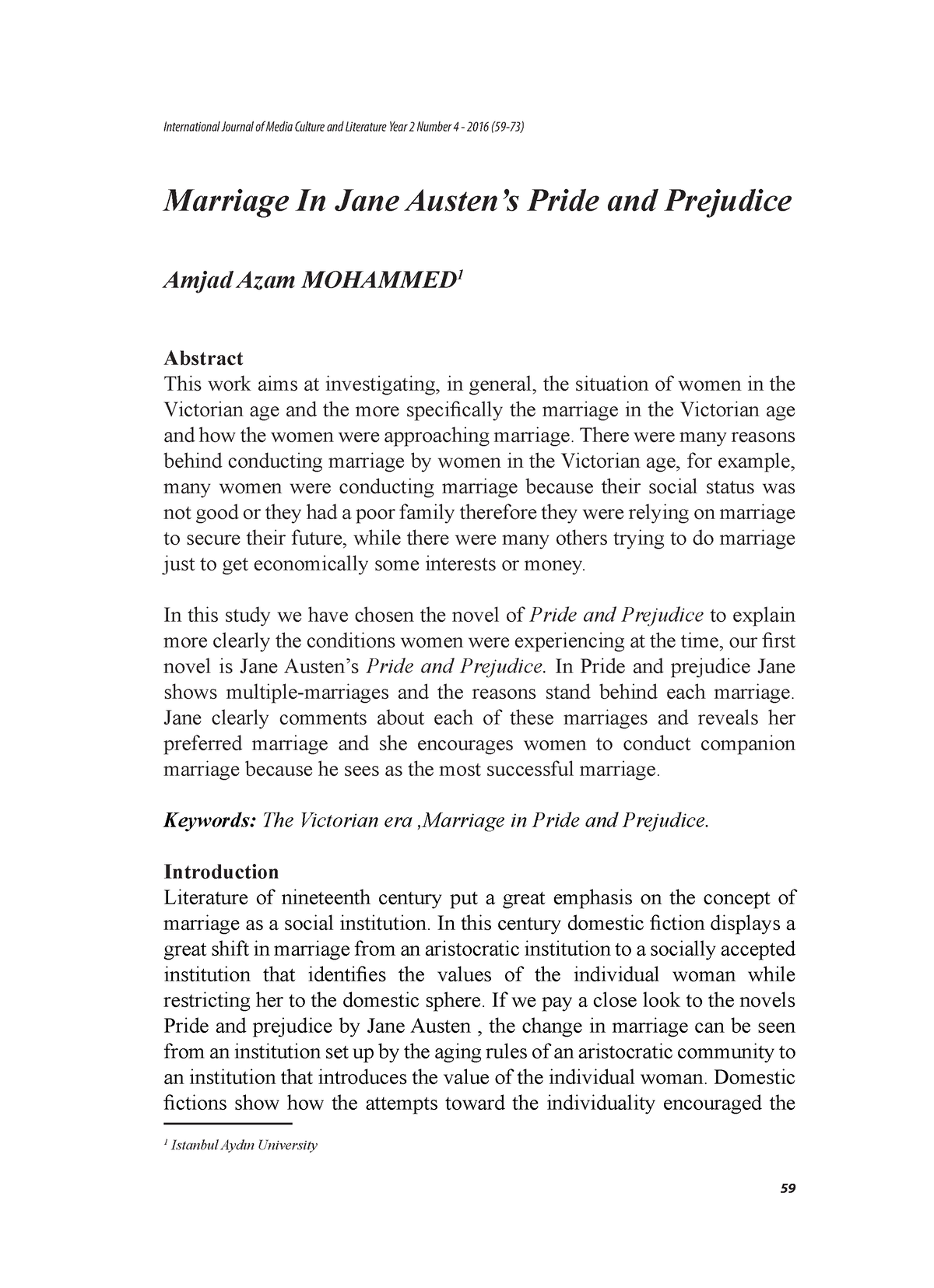 pride and prejudice marriage thesis