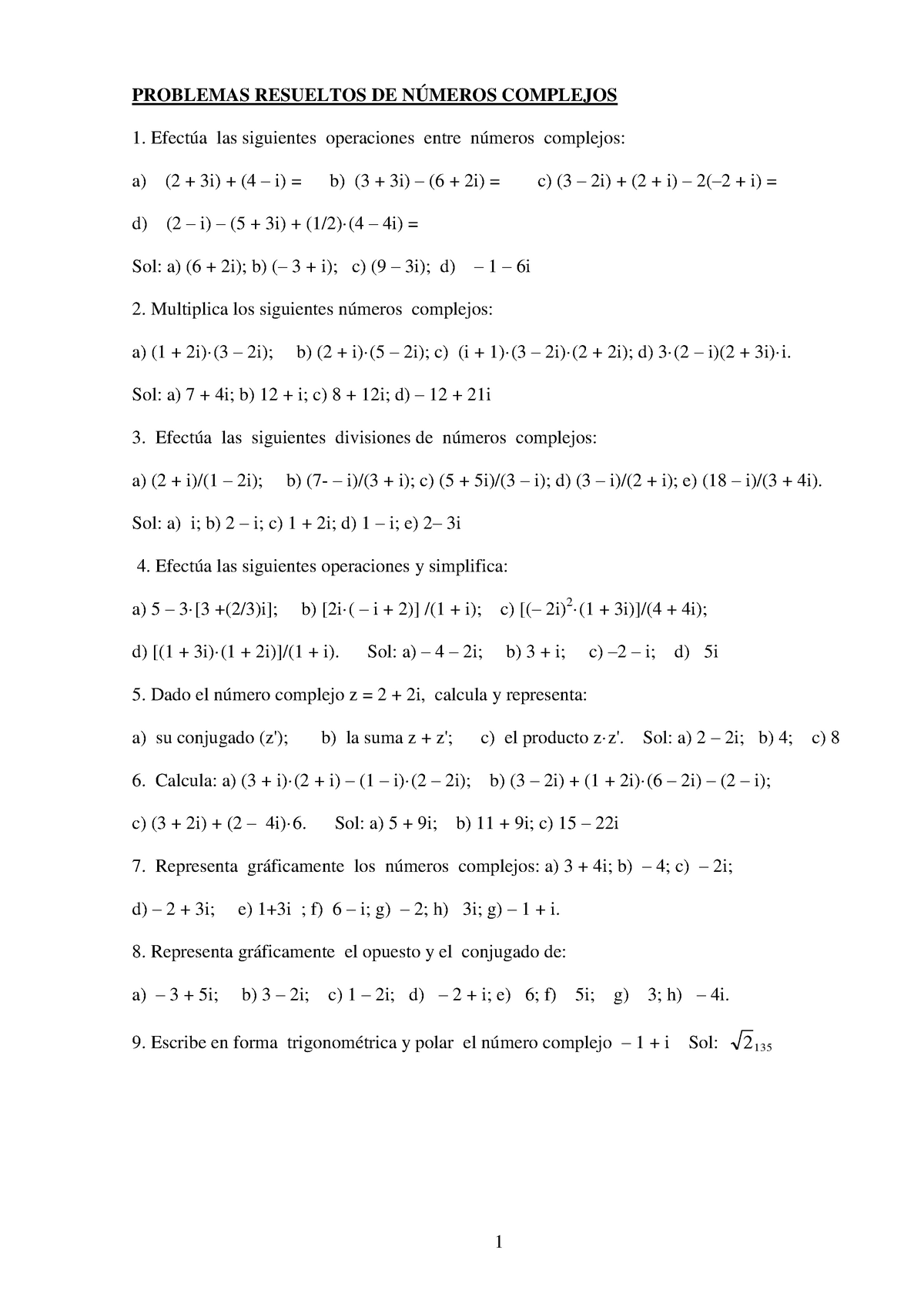 Practica Numeros Complejos Analisis Matematico 40801 Studocu