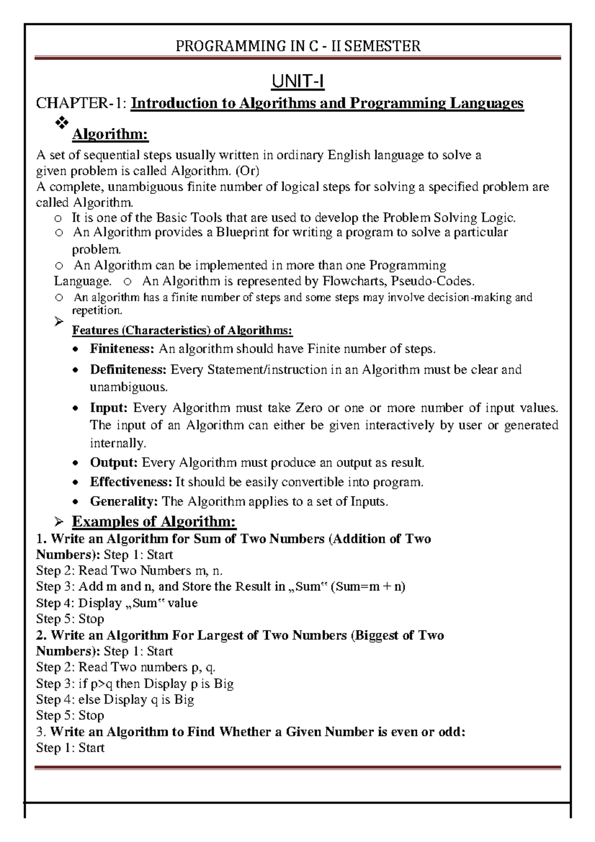 BCA C-Language-Material - Warning: TT: undefined function: 32 ...