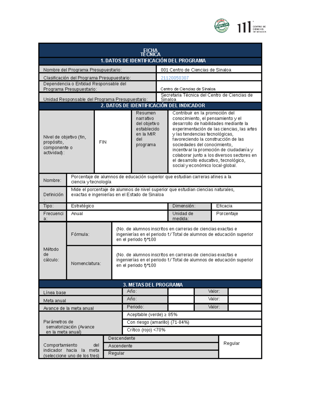 MIR 2020 Fichas Tecnicas - FICHA TÉCNICA 1. DATOS DE IDENTIFICACIÓN DEL ...