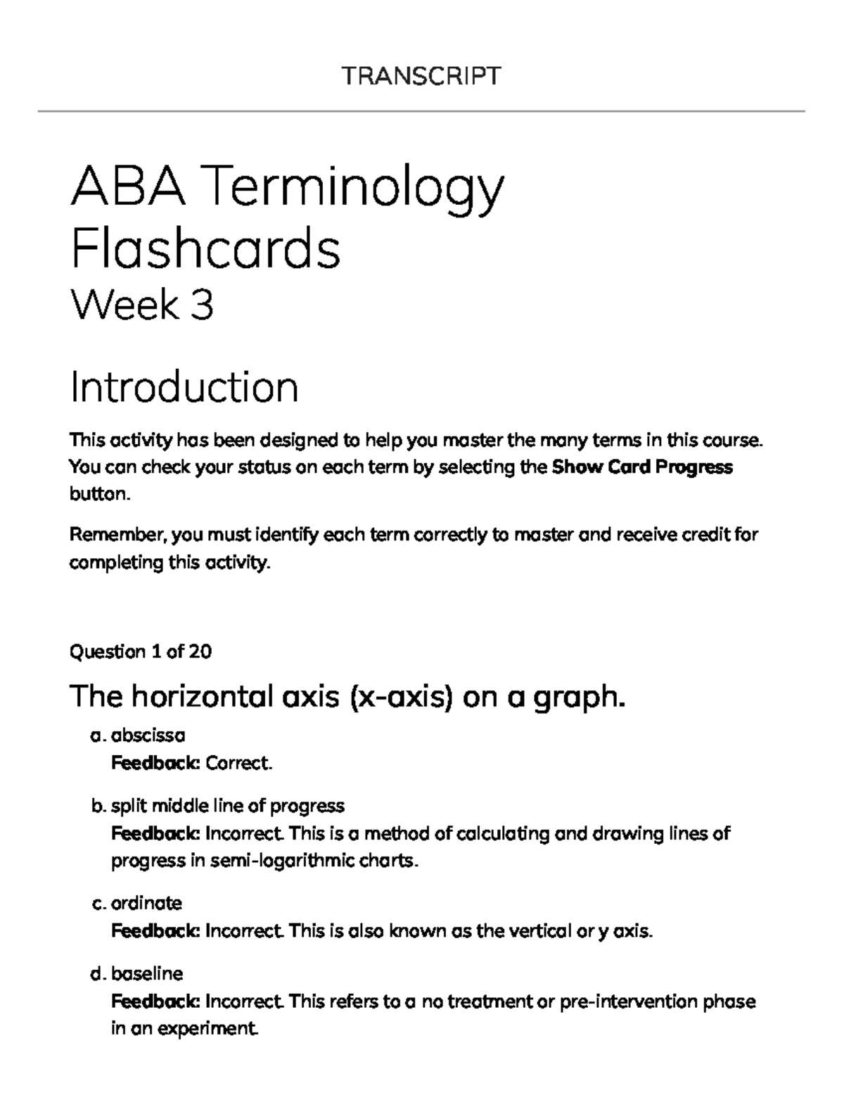 Unit 3 ABA Terminology Flashcards - TRANSCRIPT ABA Terminology ...
