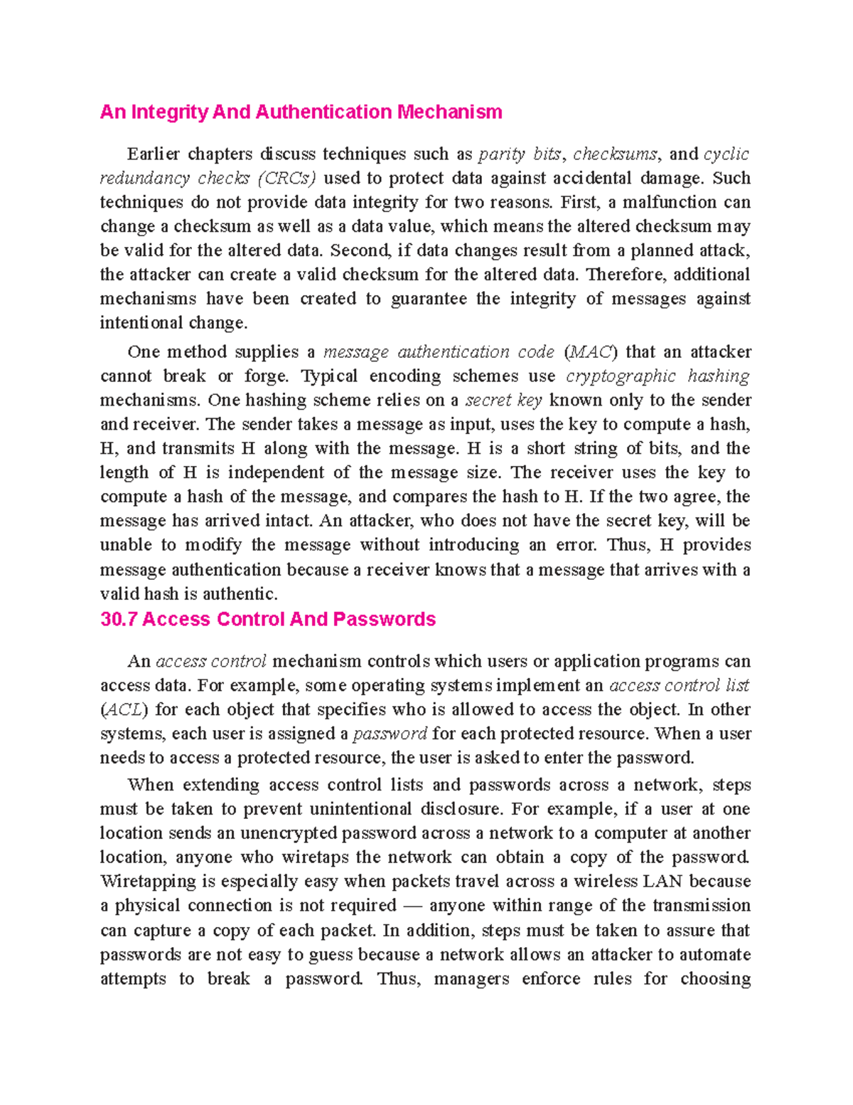 An Integrity And Authentication Mechanism - Such techniques do not ...
