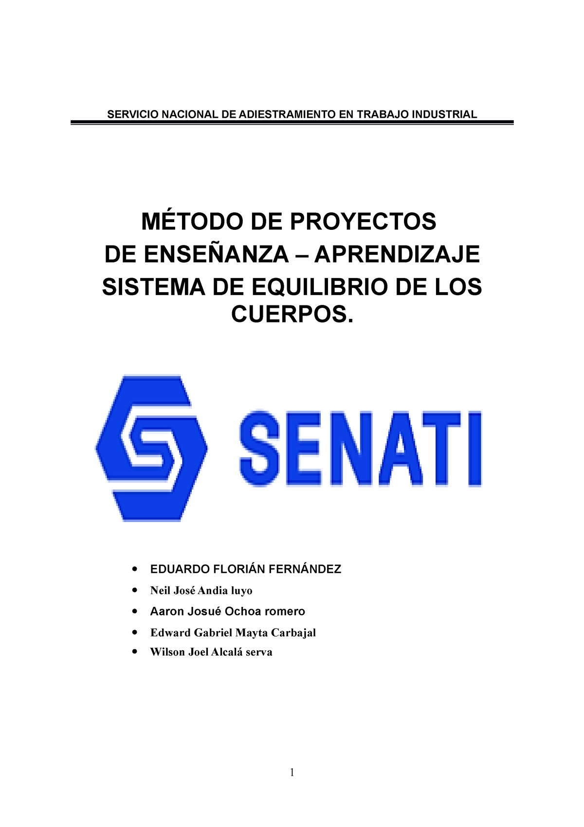 Proyecto Final Senati - Espero Ayude - Tecnicas Y Metodos De ...