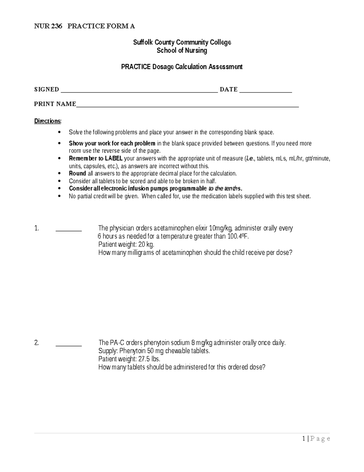DCA Practice Form A 2023 Tagged Suffolk County Community College