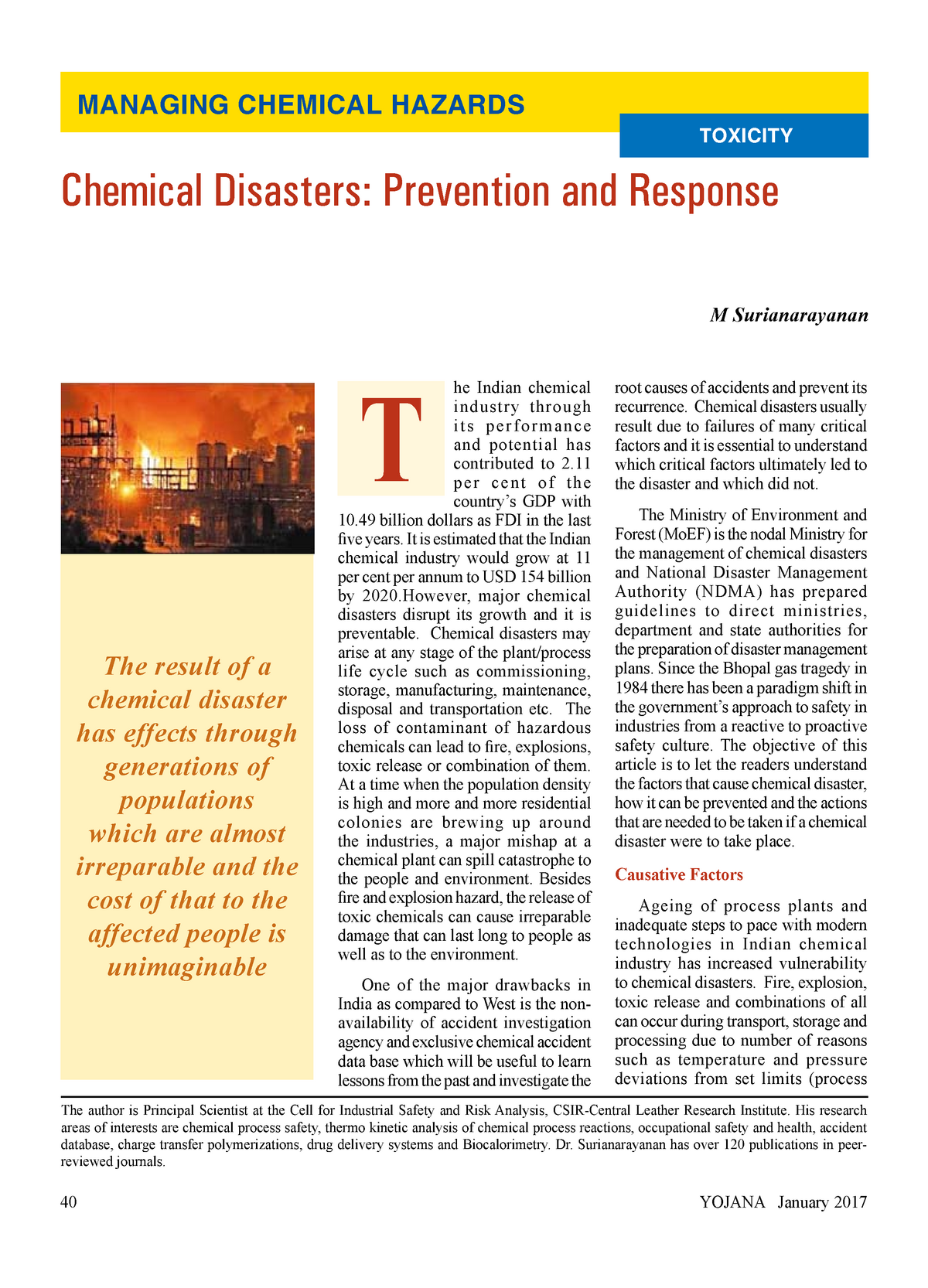 chemical disaster assignment