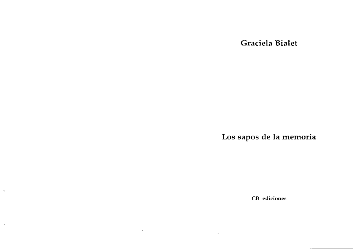 Los sapos de la memoria de Graciela Bialet pdf - Culturas juveniles y