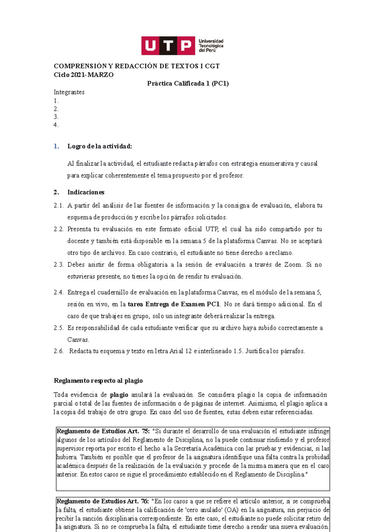 CRT1 Práctica Calificada 1 CGT (Formato Oficial UTP) 2021-marzo M2 ...