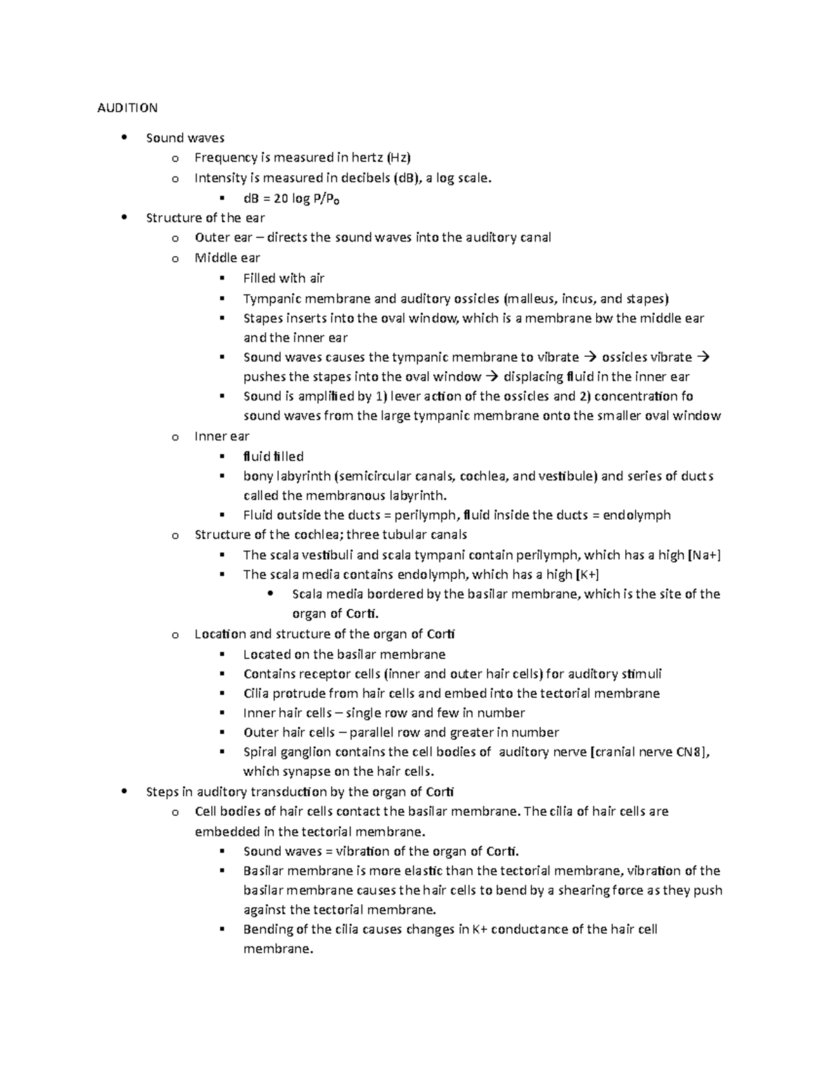 audition-summary-of-the-physiology-of-hearing-audition-sound-waves