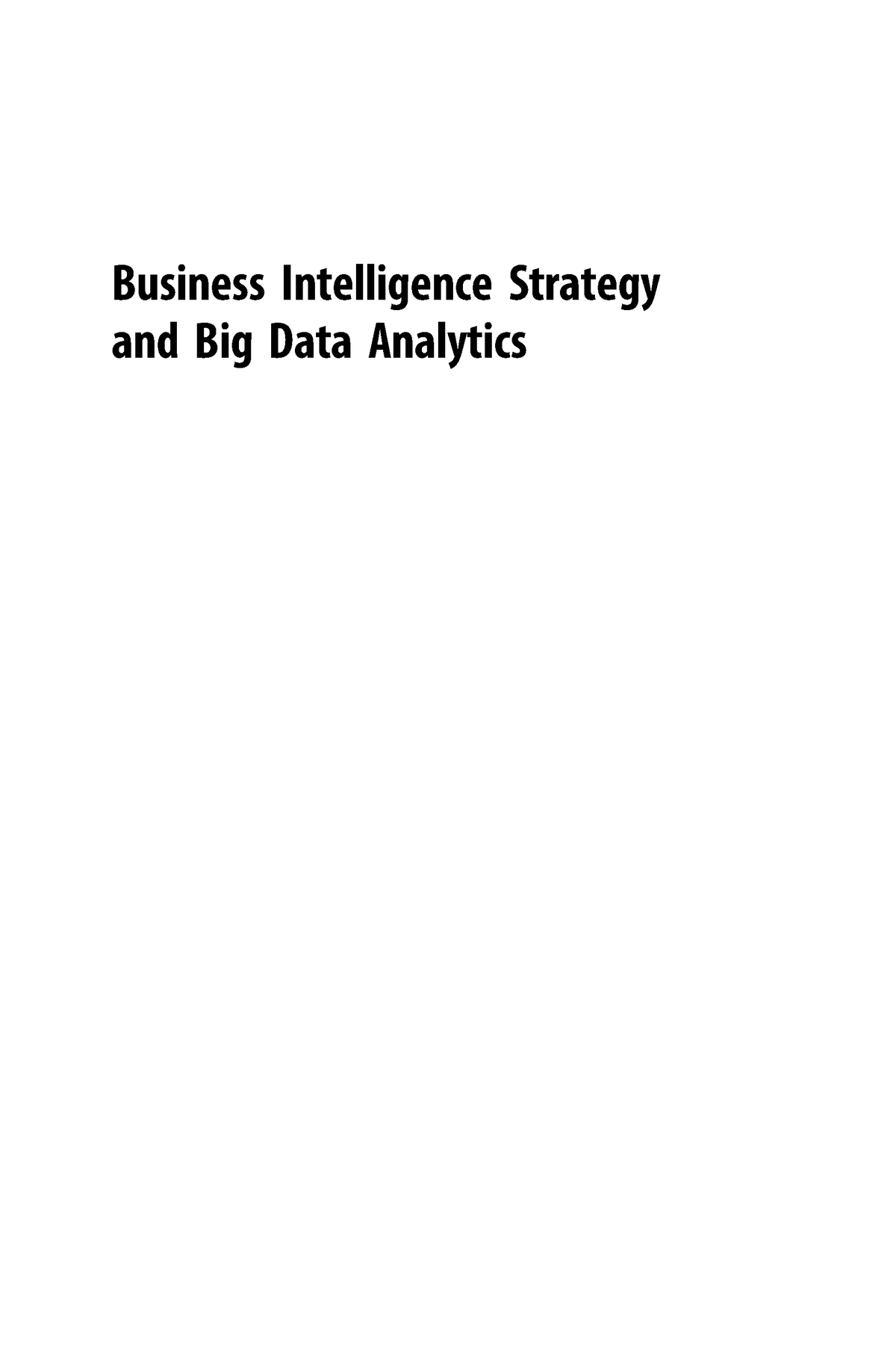 Business Intelligence Strategy And Big Data Analytics - Business ...