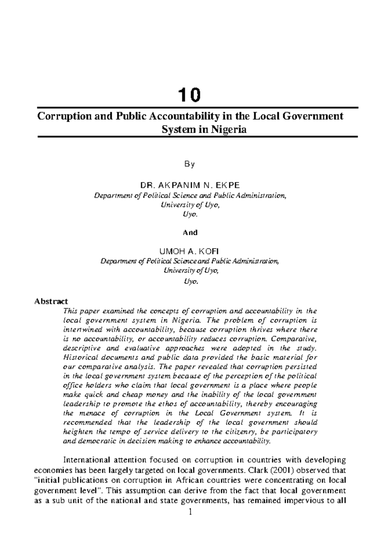 Local govt4 - 1 0 Corruption and Public Accountability in the Local ...