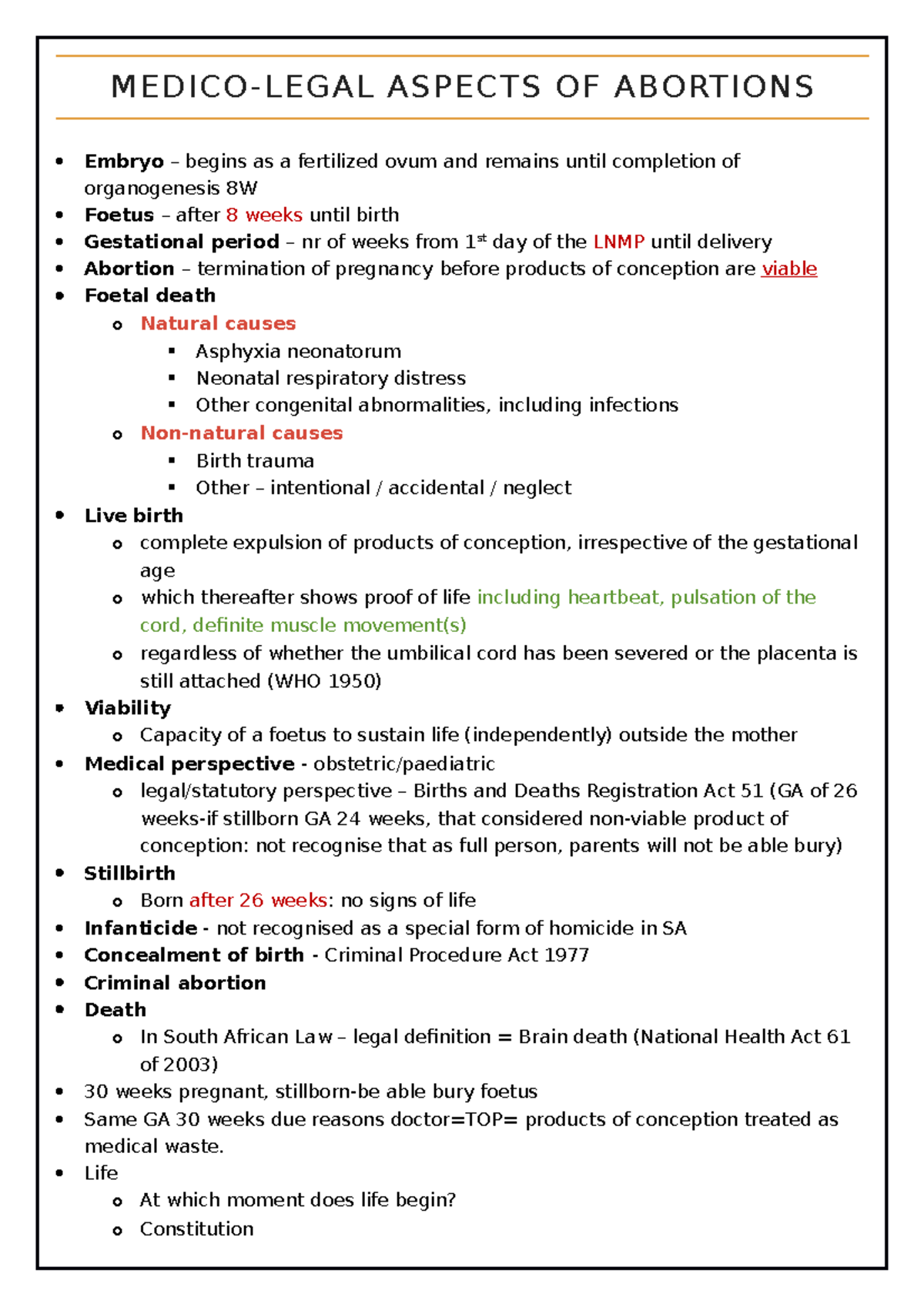 Medicolegal aspects and abortion own - MEDICO -LEGAL ASPECTS OF ...