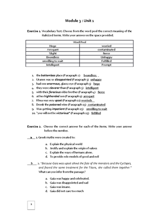 Module 3 UNIT2 Exercises Activities - MODULE 3: Unit 2 Exercise 1 ...