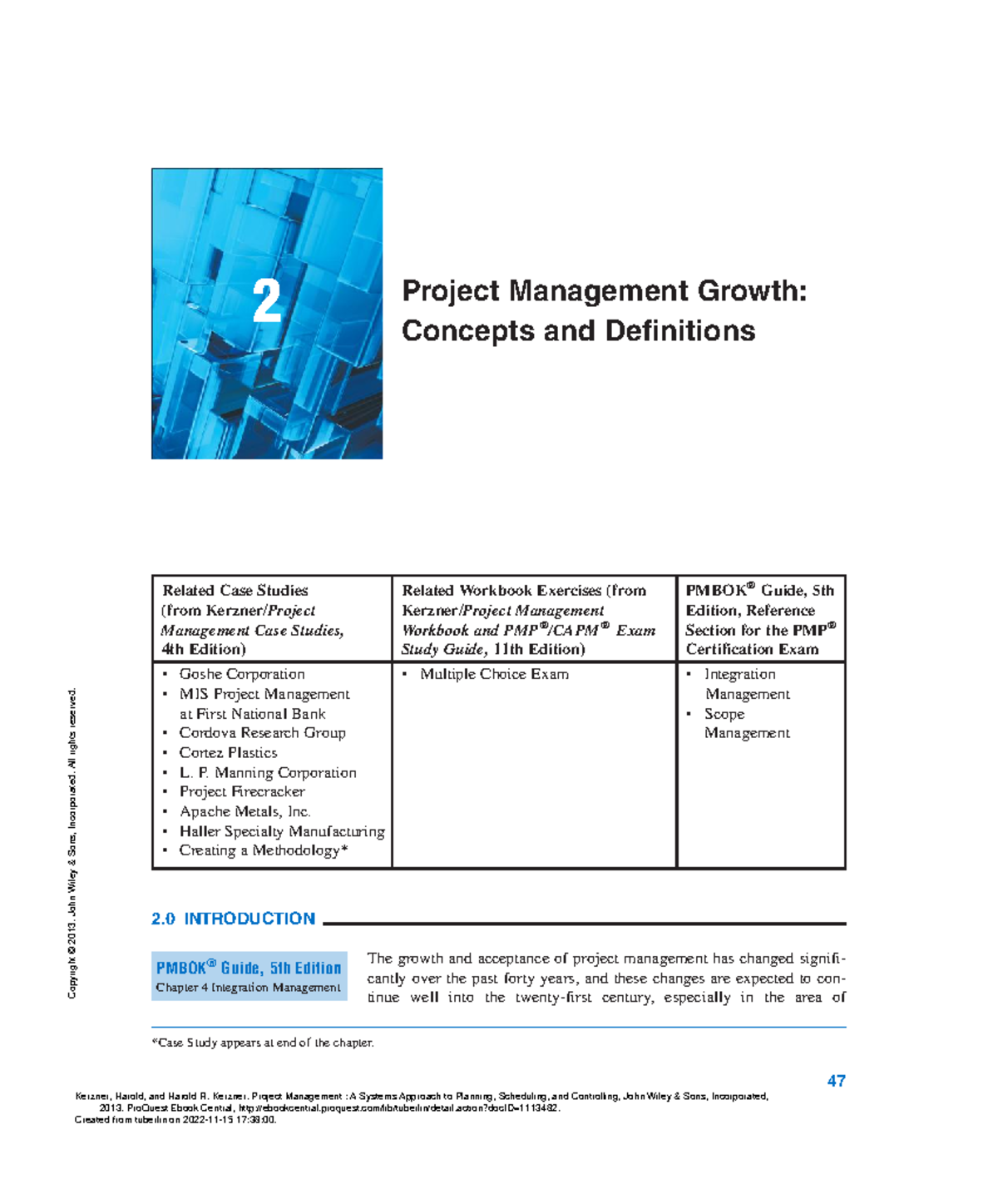 Chapter 2 Project Management A Systems Approach to Planning - Project ...