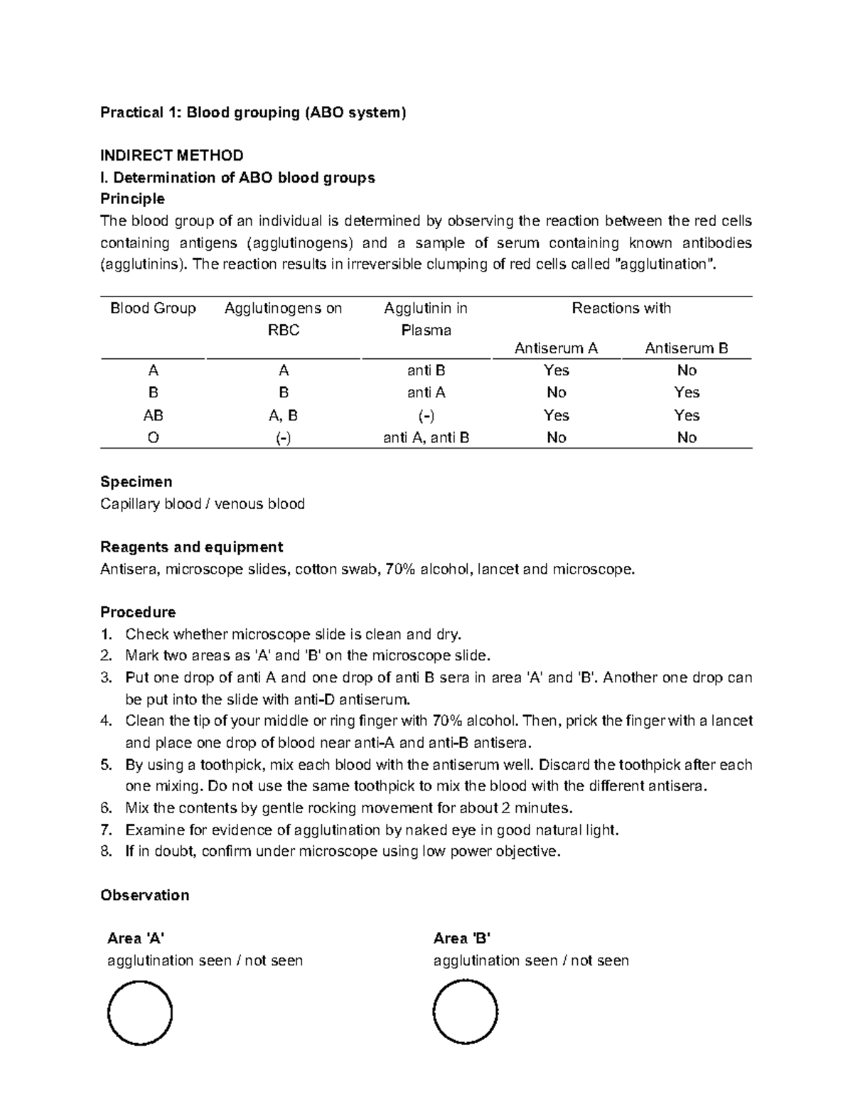 blood group assignment pdf