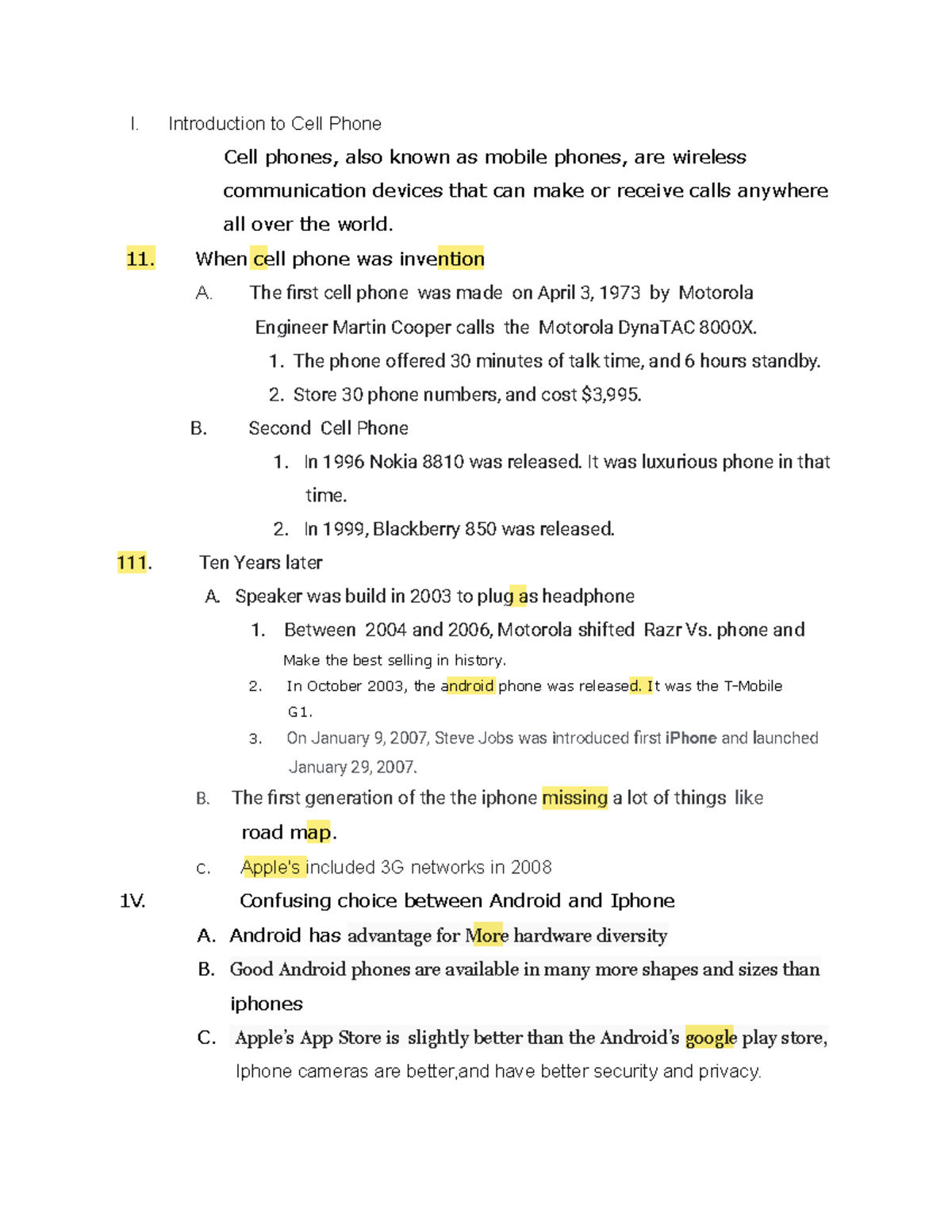 Untitled+document+(25) - I. Introduction to Cell Phone Cell phones ...