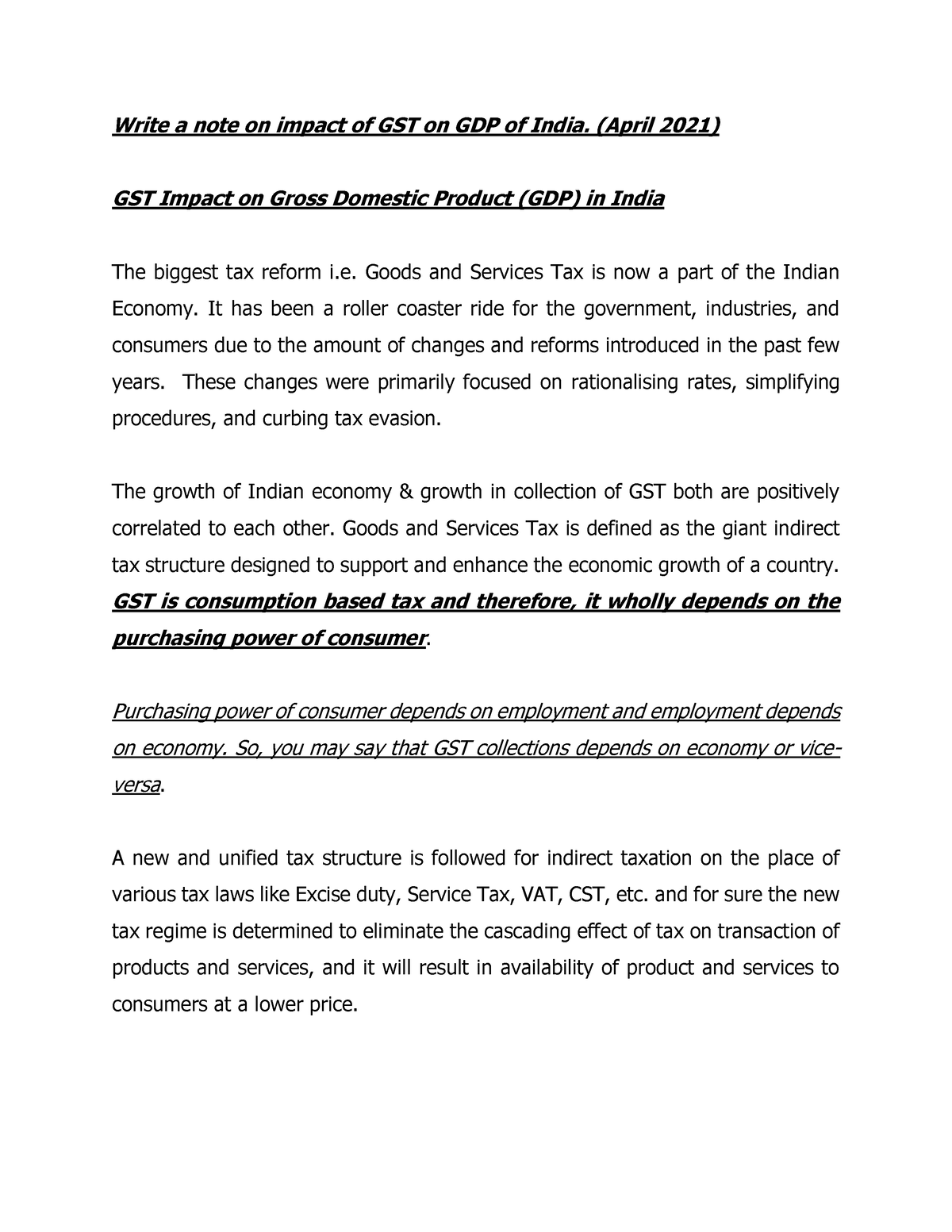 gst-impact-on-gdp-in-india-write-a-note-on-impact-of-gst-on-gdp-of